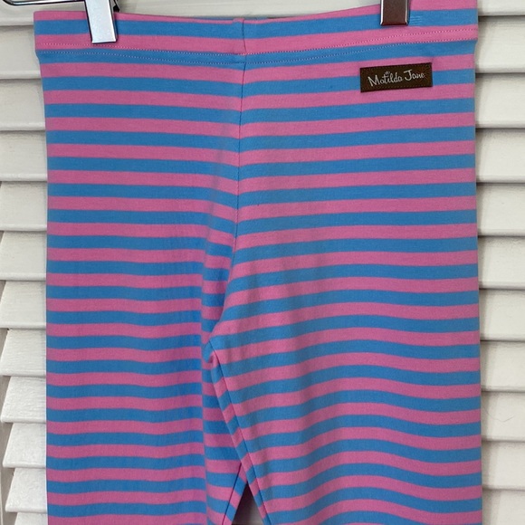 NWT Matilda Jane La La Land Legging Size 10 Girls Pants Pink & Blue Stripe’s NEW - Picture 11 of 12
